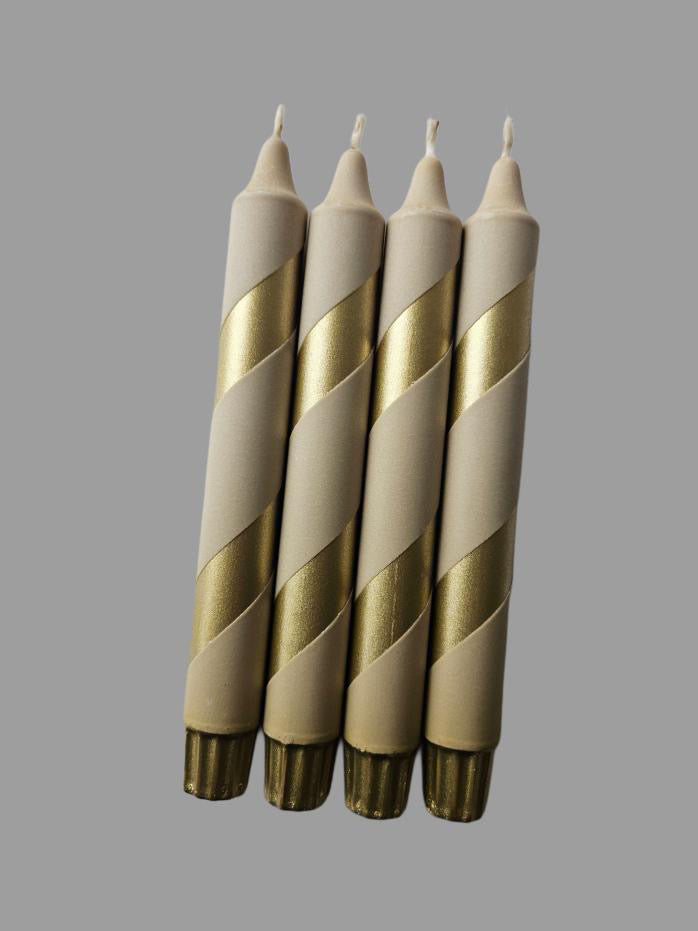 Gold and Beige Polka 4 pk