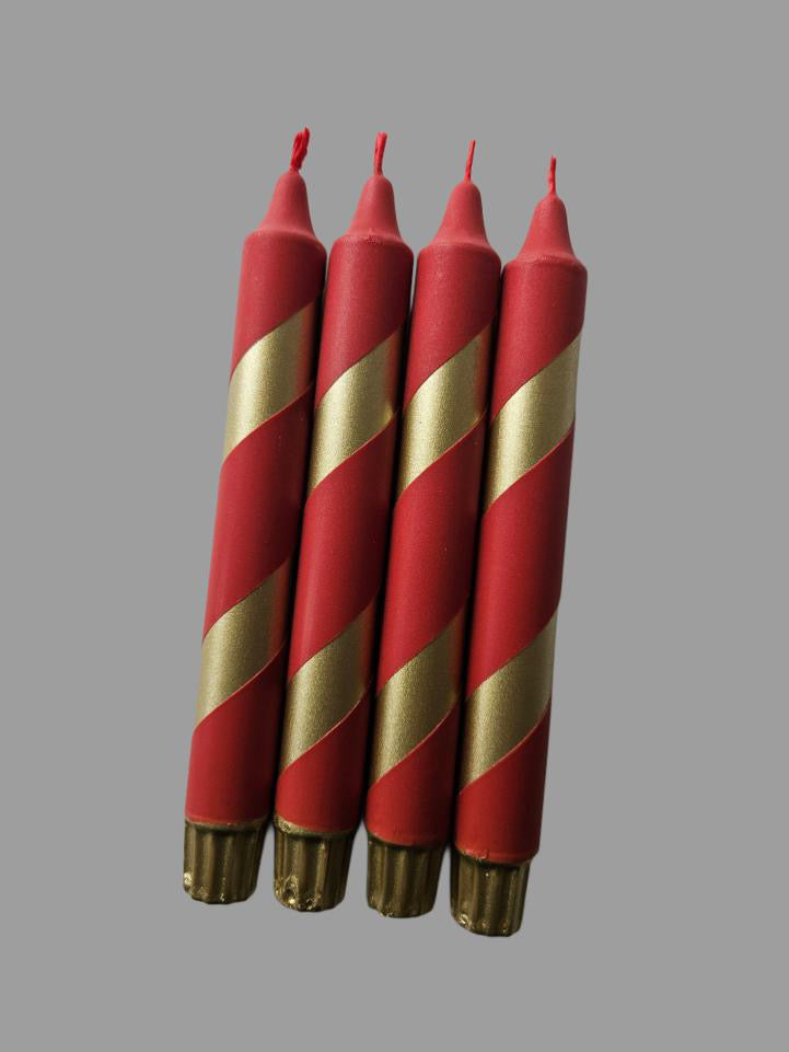 Gold and Red Polka 4 pk